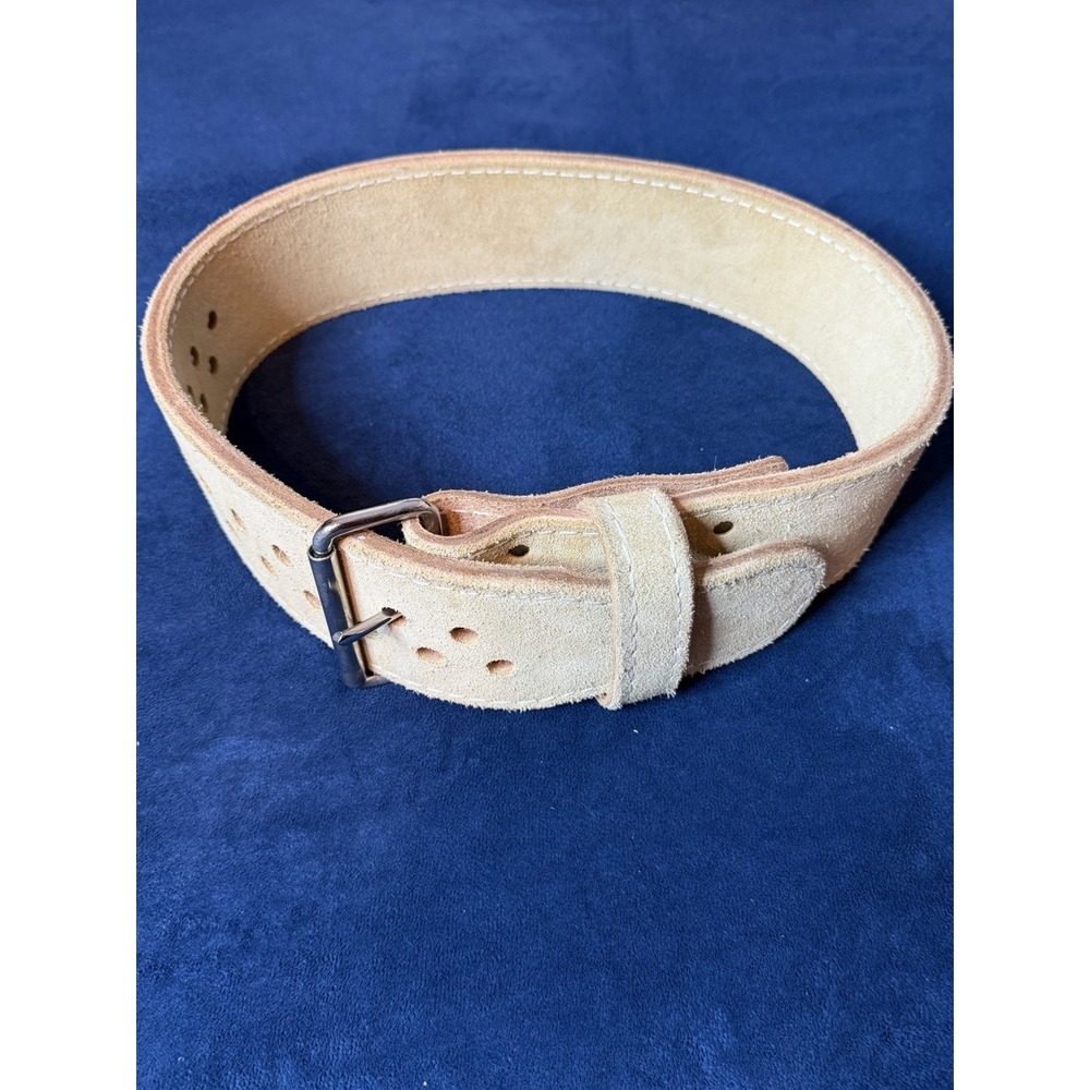 Natural Roughout Leather Suede Weightlifting Belt Tan Adult S/M Premium